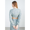 24 COLOURS Πουκάμισο Crop με Δέσιμο και Floral Print 30464A (Πράσινο)