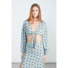 24 COLOURS Πουκάμισο Crop με Δέσιμο και Floral Print 30464A (Πράσινο)