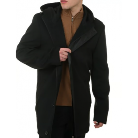 ARTISTI ITALIANI Ανδρικό Ημίπαλτο Παρκά Με Κουκούλα Κανονική Γραμμή AI26110/P.6 Μαύρο