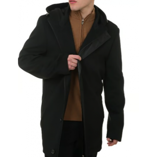 ARTISTI ITALIANI Ανδρικό Ημίπαλτο Παρκά Με Κουκούλα Κανονική Γραμμή AI26110/P.6 Μαύρο