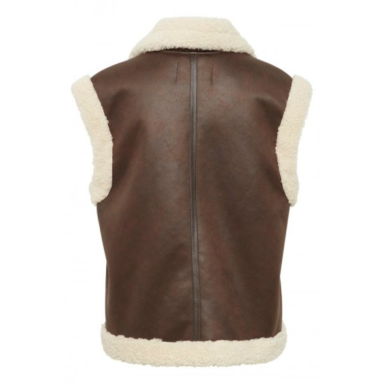 B. YOUNG Γυναικείο Γιλέκο Byasanne Waistcoat Outerwear Loose Fit 20815125-203292 (Καφέ)