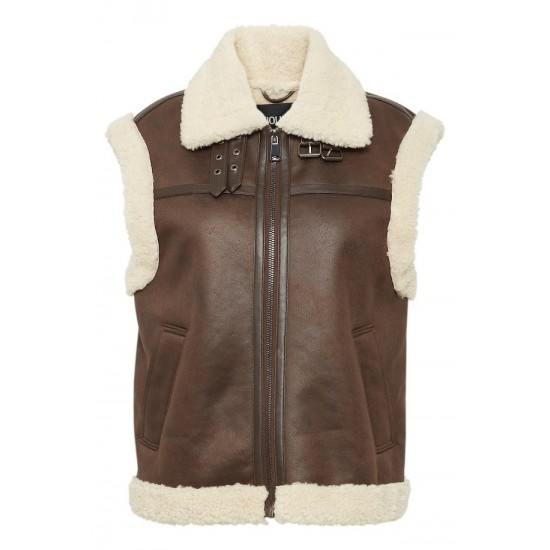 B. YOUNG Γυναικείο Γιλέκο Byasanne Waistcoat Outerwear Loose Fit 20815125-203292 (Καφέ)