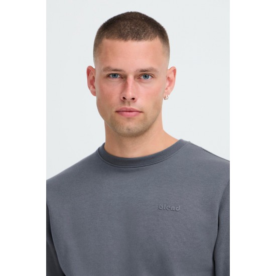 BLEND Ανδρικό Φούτερ Logo Blend Crewneck Regular Fit 20712522-193910 Iron Gate (Γκρί)