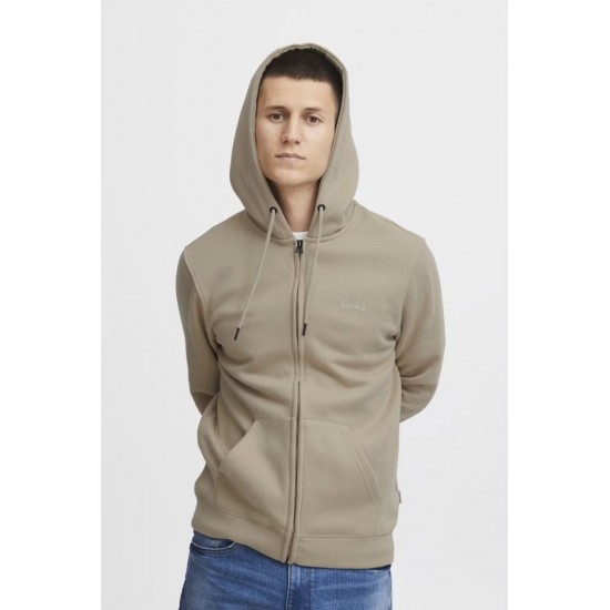 BLEND Ανδρική Βαμβακερή Ζακέτα με Κουκούλα Hoodie Zip Basic 20714494-Crockery (Μπεζ)