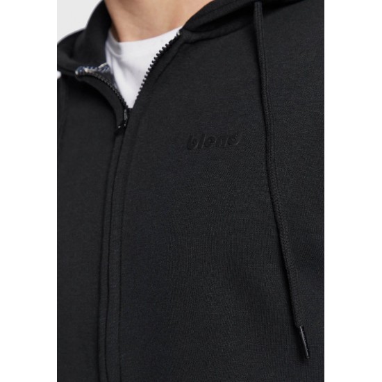 BLEND Ανδρική Βαμβακερή Ζακέτα με Κουκούλα Hoodie Zip Basic 20714494-194007 Black (Μαύρο)