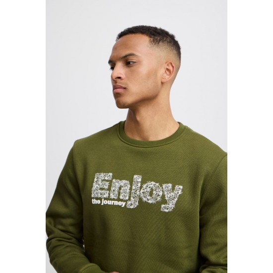 BLEND Ανδρικό Βαμβακερό Φούτερ με σχέδια Sweatshirt Regular Fit 20717186-Chive(Πράσινο)