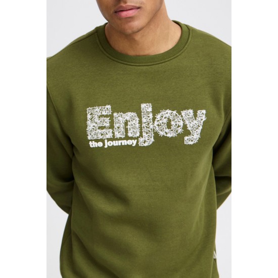 BLEND Ανδρικό Βαμβακερό Φούτερ με σχέδια Sweatshirt Regular Fit 20717186-Chive(Πράσινο)