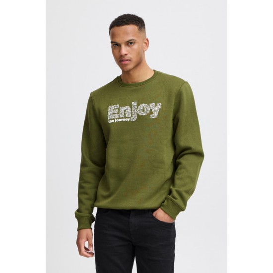 BLEND Ανδρικό Βαμβακερό Φούτερ με σχέδια Sweatshirt Regular Fit 20717186-Chive(Πράσινο)