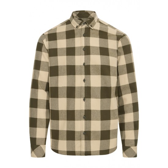 BLEND Ανδρικό Βαμβακερό Πουκάμισο Καρό Regular Fit 20718538-190414 (Χακί)