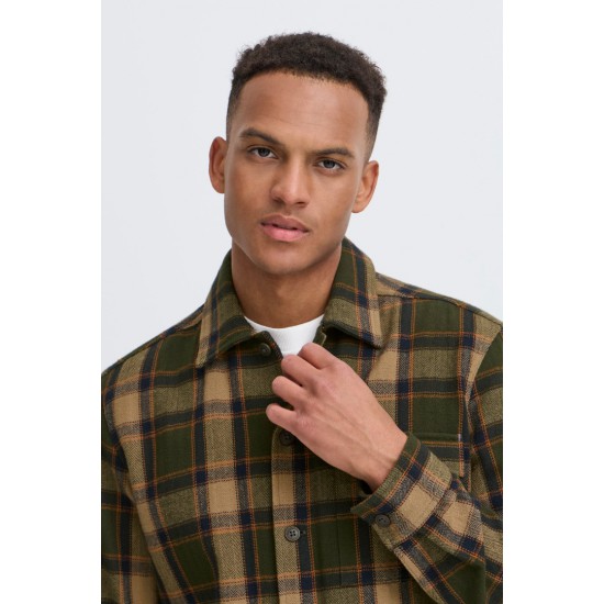 BLEND Ανδρικό Βαμβακερό Πουκάμισο Καρό Overshirt Regular Fit 20718554-190414 (Χακί)