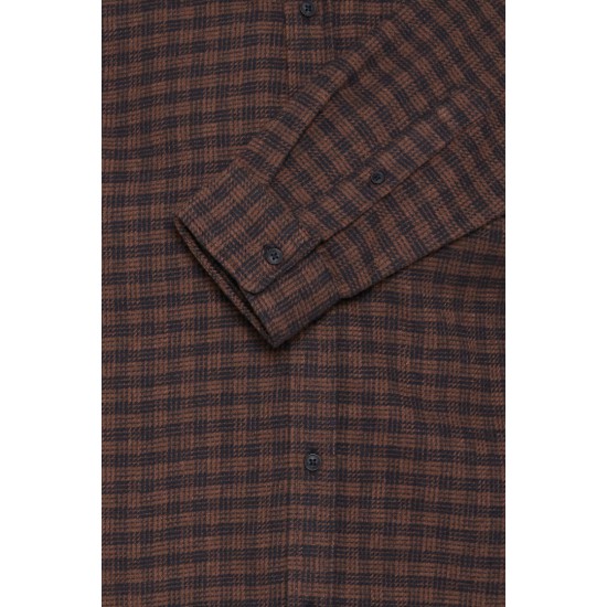 BLEND Ανδρικό Βαμβακερό Πουκάμισο Καρό Regular Fit 20718858-194011 Salute (Καφέ)