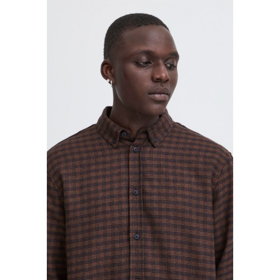 BLEND Ανδρικό Βαμβακερό Πουκάμισο Καρό Regular Fit 20718858-194011 Salute (Καφέ)