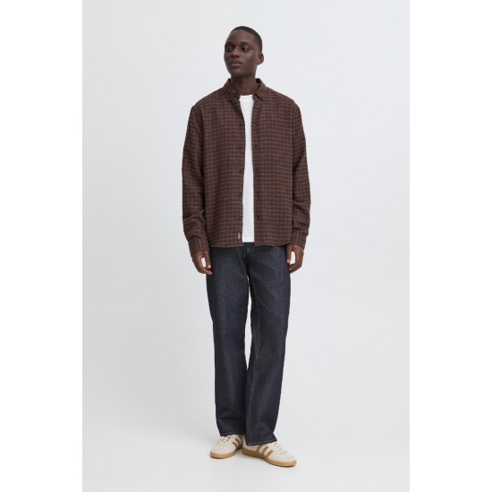 BLEND Ανδρικό Βαμβακερό Πουκάμισο Καρό Regular Fit 20718858-194011 Salute (Καφέ)