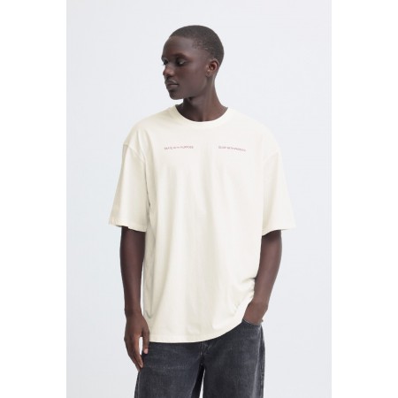 BLEND Ανδρικό Βαμβακερό T-shirt Regular Fit BHKEATON BACKPRINT TEE 20720341-Snow White(Λευκό)