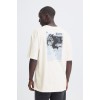 BLEND Ανδρικό Βαμβακερό T-shirt Regular Fit BHKEATON BACKPRINT TEE 20720341-Snow White(Λευκό)