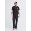 BLEND Ανδρικό Βαμβακερό T-shirt Regular Fit BHKAMERON FUNNY EMB TEE 20720360-Salute(Μπλέ)