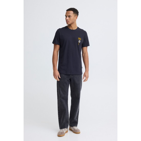 BLEND Ανδρικό Βαμβακερό T-shirt Regular Fit BHKAMERON FUNNY EMB TEE 20720360-Salute(Μπλέ)