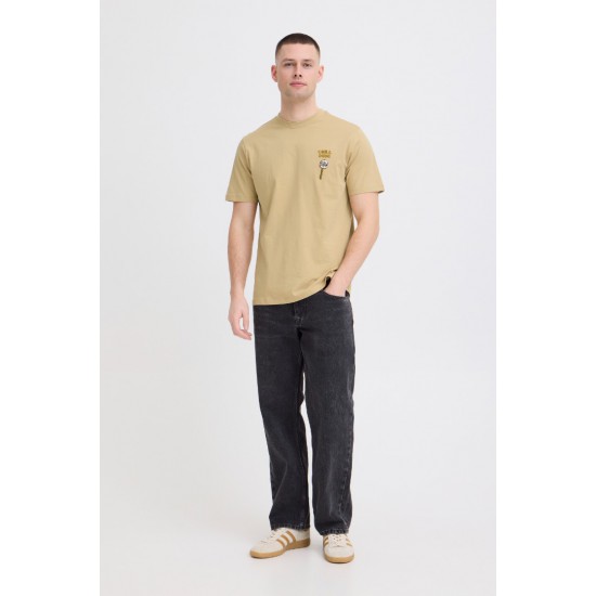 BLEND Ανδρικό Βαμβακερό T-shirt Regular Fit BHKAMERON FUNNY EMB TEE 20720360-Starfish(Κάμελ)