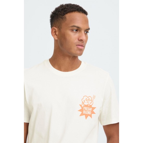 BLEND Ανδρικό Βαμβακερό T-shirt Regular Fit BHSUN WATERMELON TEE 20720474-Snow White(Λευκό)