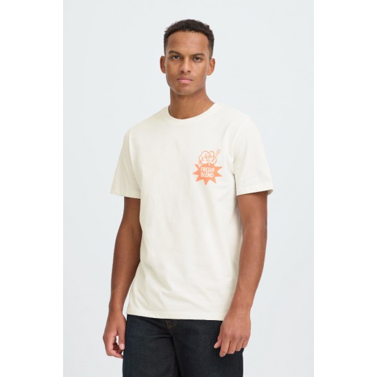 BLEND Ανδρικό Βαμβακερό T-shirt Regular Fit BHSUN WATERMELON TEE 20720474-Snow White(Λευκό)