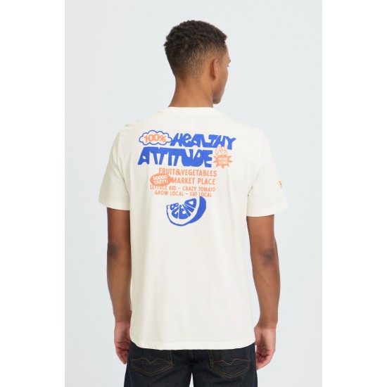 BLEND Ανδρικό Βαμβακερό T-shirt Regular Fit BHSUN WATERMELON TEE 20720474-Snow White(Λευκό)