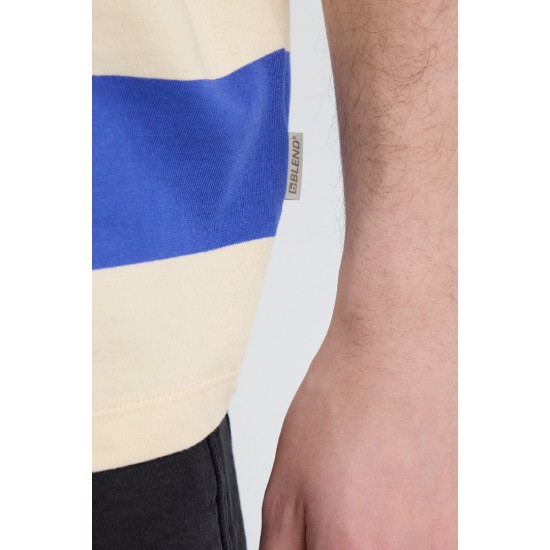 Blend T-Shirt with Stripes Baggy Fit 20720590-900005716(Κρεμ-Μπλέ)