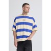 Blend T-Shirt with Stripes Baggy Fit 20720590-900005716(Κρεμ-Μπλέ)
