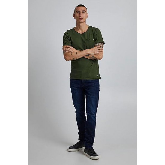 BLEND Ανδρικό T-shirt με Στάμπα Regular Fit BHNOEL tee 20709766-77235 Forest Green (Πράσινο)