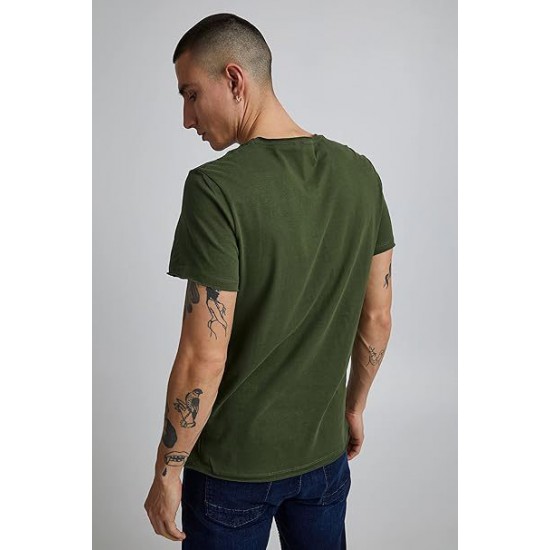 BLEND Ανδρικό T-shirt με Στάμπα Regular Fit BHNOEL tee 20709766-77235 Forest Green (Πράσινο)