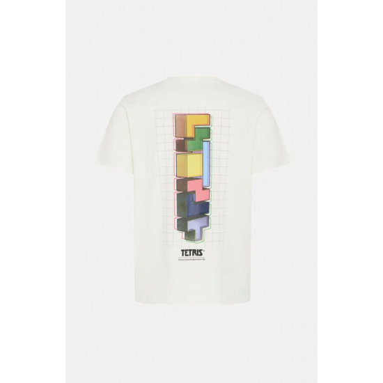 BLEND Ανδρικό Βαμβακερό T-shirt BHRADDIE TETRIS Regular Fit 20720529-Snow White(Λευκό)