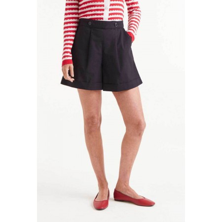 COMPANIA FANTASTICA Γυναικείο Βαμβακερό Σορτς Black Button Shorts 51C/43031 (Μαύρο)