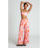 COMPANIA FANTASTICA Γυναικεία Παντελόνα Rubra Orange printed straight trousers 52C/11904 (Κοραλλί)