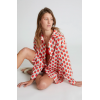COMPANIA FANTASTICA Γυναικείο Πουκάμισο Strawberry Beach print oversized shirt 52C/41901 (Εκρο΄ύ)