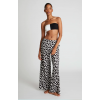 COMPANIA FANTASTICA Γυναικεία Παντελόνα Terrazzo print straight trousers 52C-11902 (Λευκό-Μαύρο)