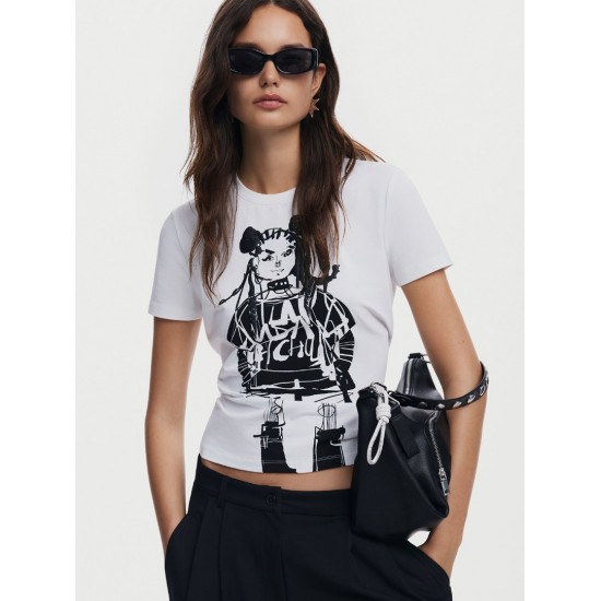 DESIGUAL Γυναικείο Βαμβακερό T-shirt C. Lacroix TS_TSOI 24WWTK90/1000 (Λευκό)