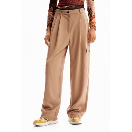 DESIGUAL Γυναικείο Παντελόνι Cargo M. Christian Lacroix Tailored Trousers 23WWPW20-6016 (Μπεζ)