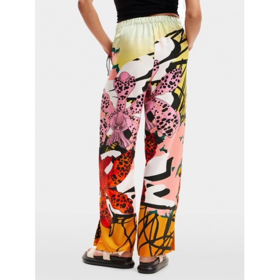 DESIGUAL Γυναικείο Παντελόνι Christian Lacroix Silk Orchid Trousers 24SWPW27-9019 (Floral)