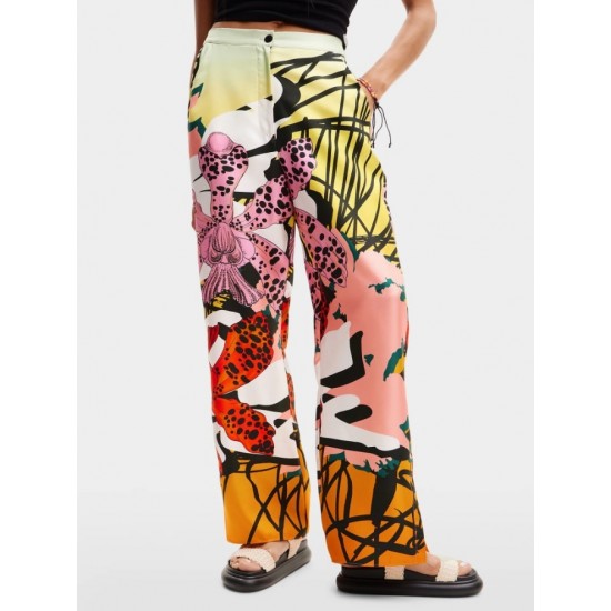 DESIGUAL Γυναικείο Παντελόνι Christian Lacroix Silk Orchid Trousers 24SWPW27-9019 (Floral)