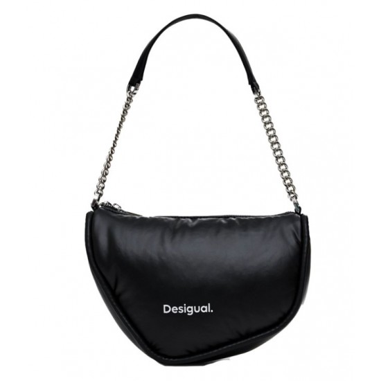 DESIGUAL Γυναικεία Τσάντα Crossbody Bag With Zipper LemonHeart 24WAXA37/2000 - Black (Μαύρο)