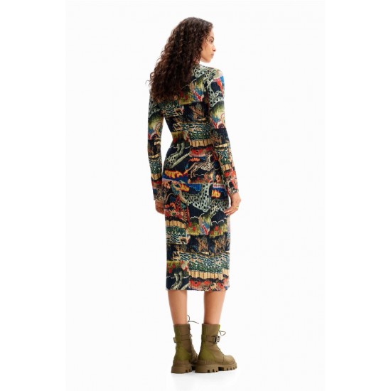 DESIGUAL Γυναικείο Midi Φόρεμα M. Christian Lacroix Tapestry Midi Dress 23WWVF15-6007 (Multicolour)