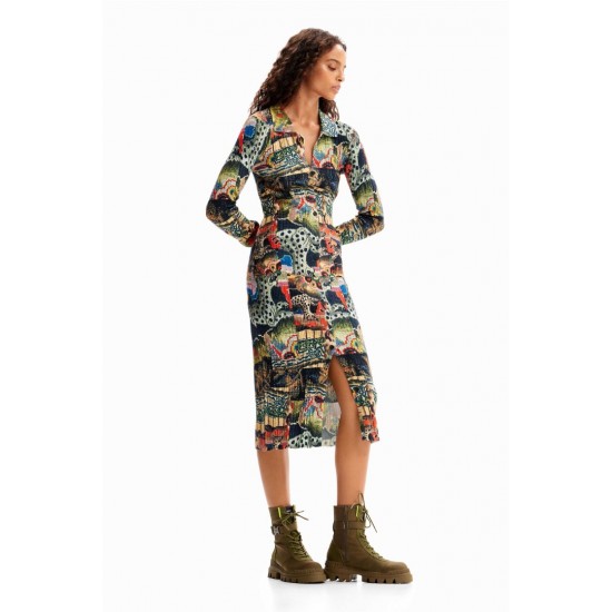 DESIGUAL Γυναικείο Midi Φόρεμα M. Christian Lacroix Tapestry Midi Dress 23WWVF15-6007 (Multicolour)