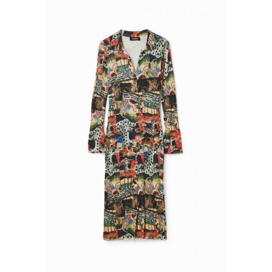 DESIGUAL Γυναικείο Midi Φόρεμα M. Christian Lacroix Tapestry Midi Dress 23WWVF15-6007 (Multicolour)