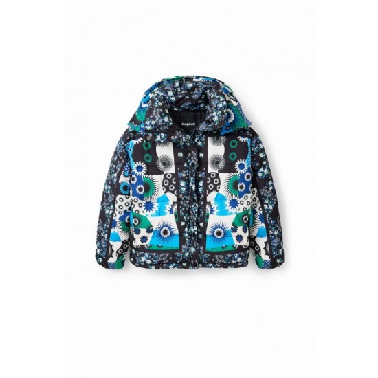 DESIGUAL Γυναικείο Μπουφάν Padded Patchwork Jacket Loose Fit 23WWEW93-5036 (Multicolour)