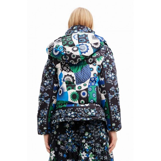 DESIGUAL Γυναικείο Μπουφάν Padded Patchwork Jacket Loose Fit 23WWEW93-5036 (Multicolour)