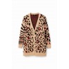 DESIGUAL Γυναικείο Ζακέτα Oversize Leopard Cardigan 23WWJF44-1001 (Μπεζ)