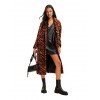 DESIGUAL Γυναικείο Παλτό με Κουμπιά Long Wool Zebra Coat 23WWEW52-7002 (Καφέ)