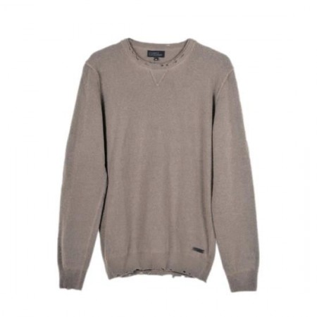 Dirty Laundry Men's Knitted with wear - Destroyed Doyble Neck Knit (Taupe)