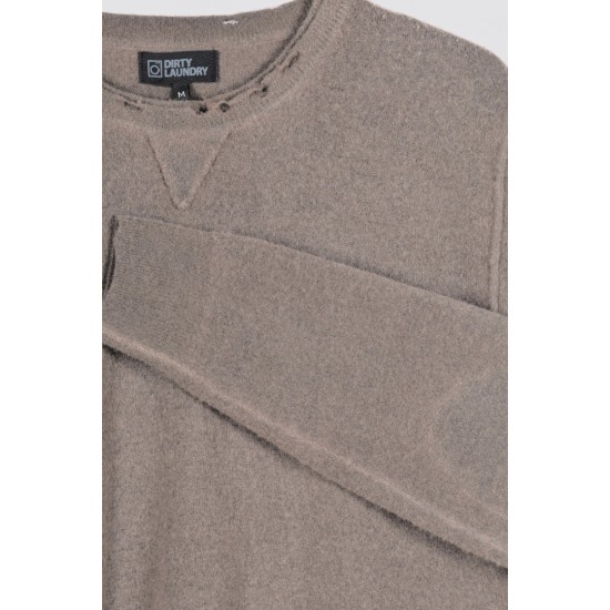 Dirty Laundry Ανδρικό Πλεκτό με φθορές - Destroyed Doyble Neck Knit (Taupe)