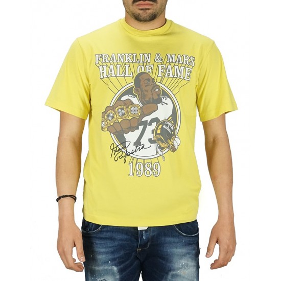 Franklin & Marsall Ανδρικό T-shirt Μπασκετικό με υπογραφή (Κίτρινο)