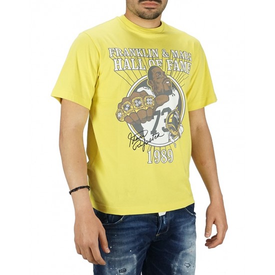 Franklin & Marsall Ανδρικό T-shirt Μπασκετικό με υπογραφή (Κίτρινο)